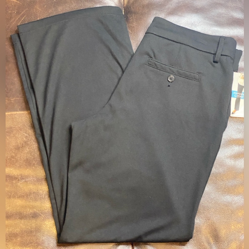 Comfort Waist Charcoal Gray Pants